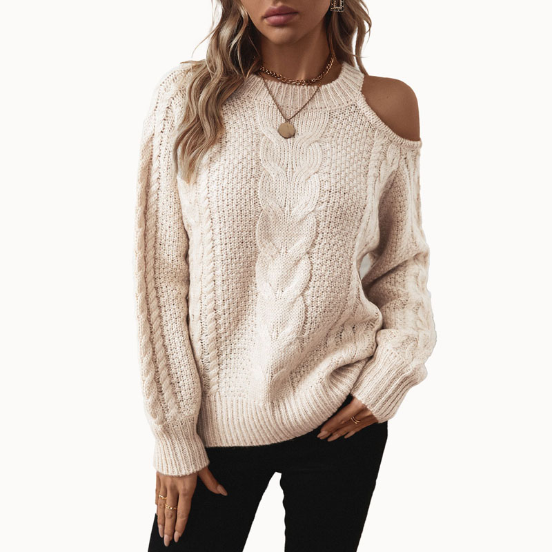 Bare skulder topstrik sweater