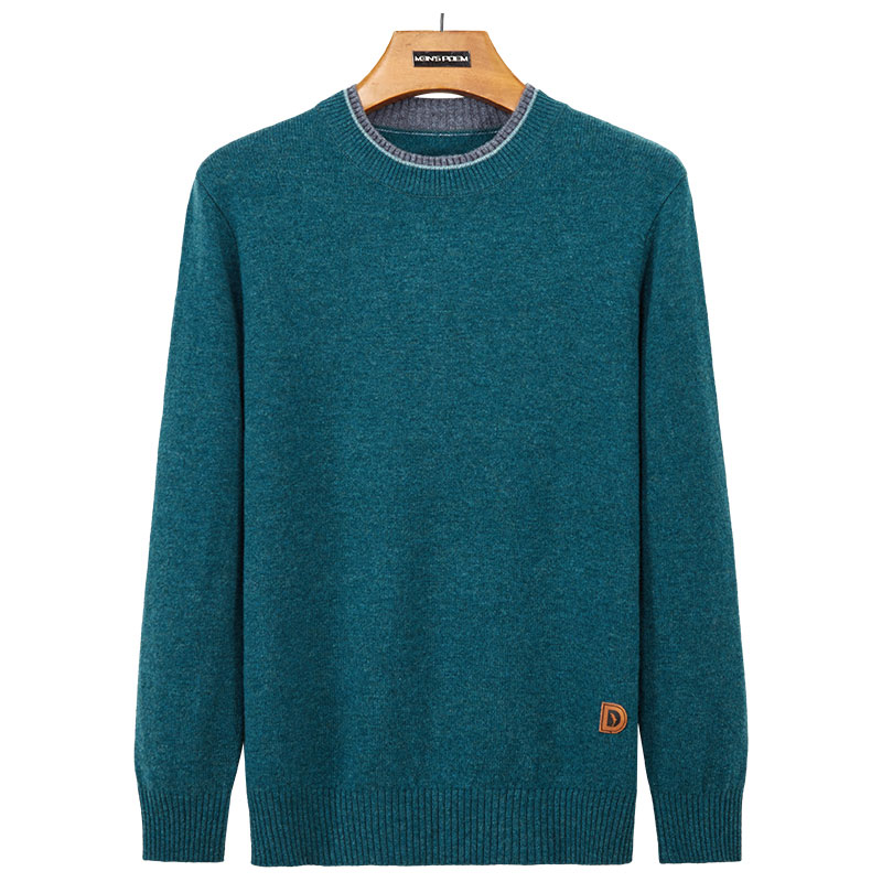 Navy sweater med rund hals