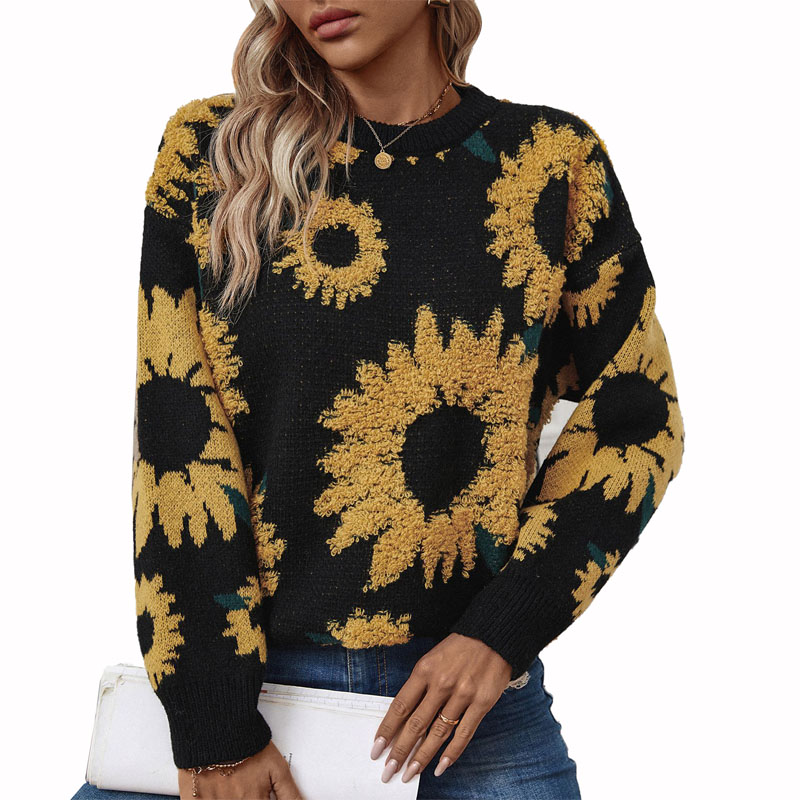 Solsikker besætningshals pullover sweater