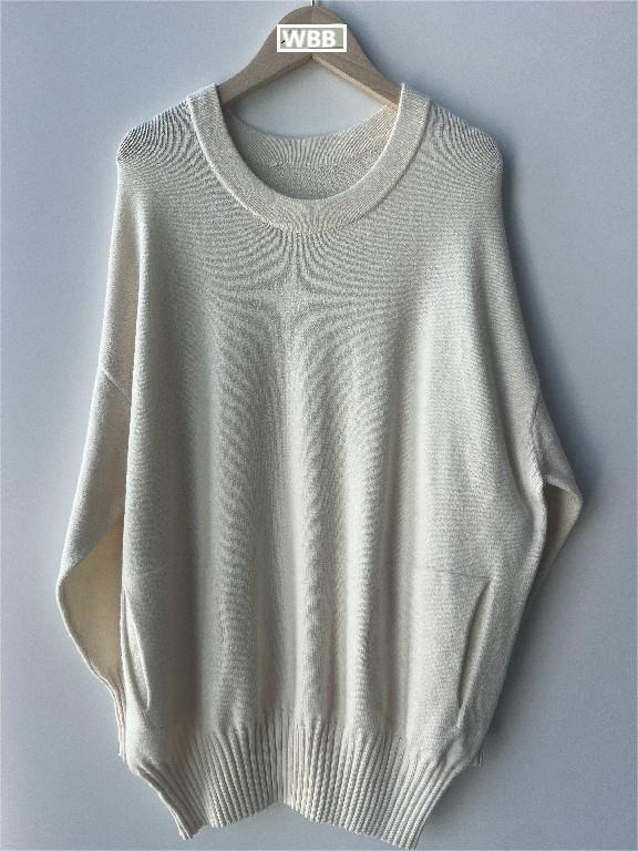 Kvinders bomuldsbesætningshalsstrik sweater